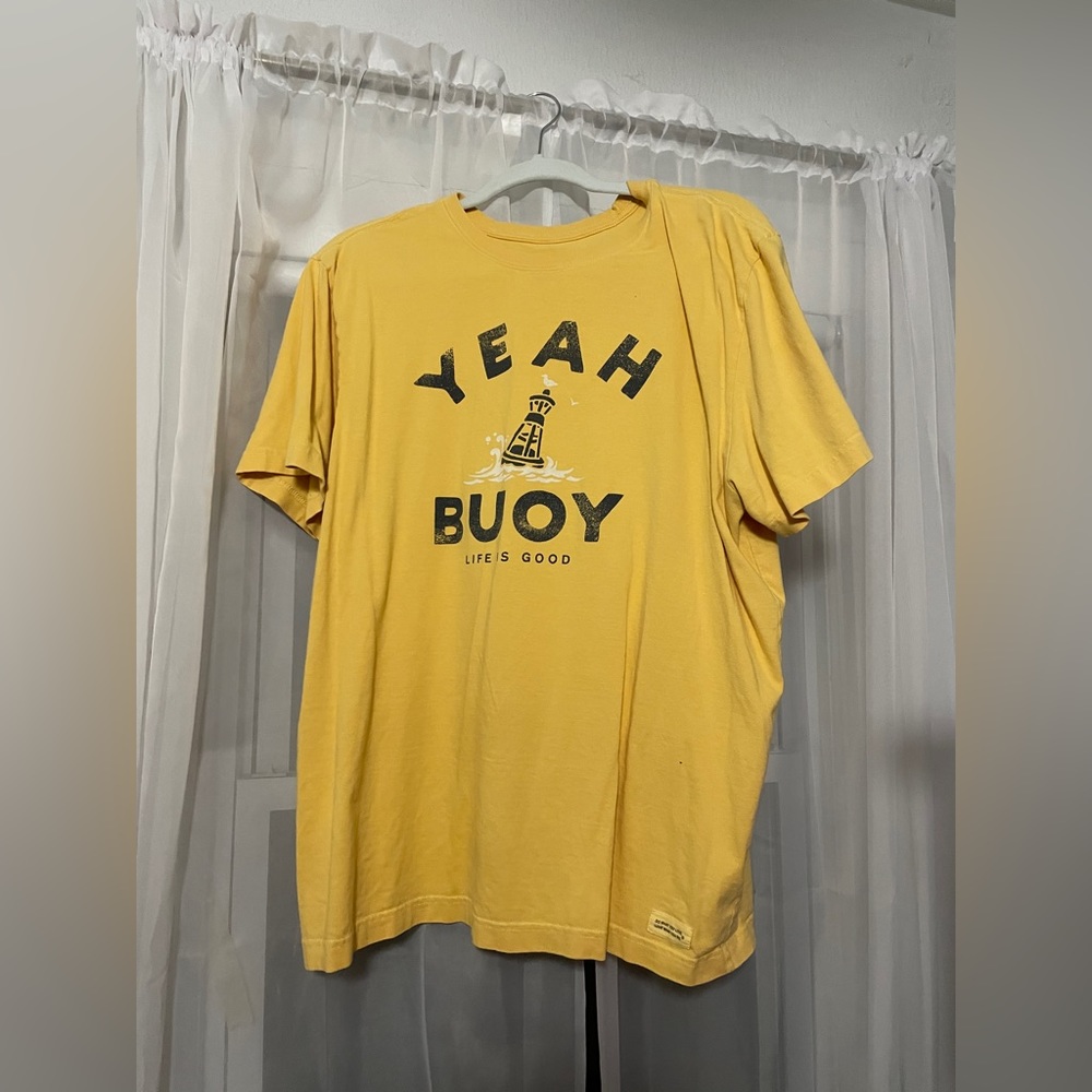Life is Good™️ Yellow “Yeah Buoy” Tshirt Size Men’s Large